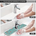 thumbnail image 5 of Coolnut 2 Pack Faucet Mat Splash Guard for Kitchen Sink, Flowers Botanical Rose Turquoise Faucet Handle Drip Catcher Tray Absorbent Mat Fast Dry Mat for Kitchen, Bathroom, 14"x5", 5 of 7
