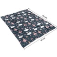 thumbnail image 4 of Dark Blue Swan Ballerina Pattern Blanket,Comfortable Soft Flannel Throw Blanket,All Season,Warm Lightweight Blankets for Sofa Bed Couch Living Room Chair,60"x80", 4 of 4