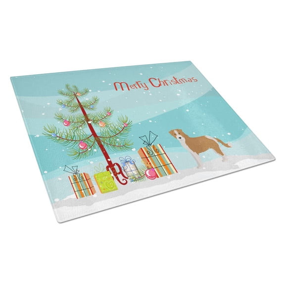 Carolines Treasures CK3466LCB Kromfohrlander Christmas Tree Glass Cutting Board Large, 12H x 16W, multicolor