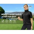 thumbnail image 6 of Little Donkey Andy Women's Short Sleeve Jacket Windproof Lightweight Vest for Golf Hiking Running Black XS, 6 of 7