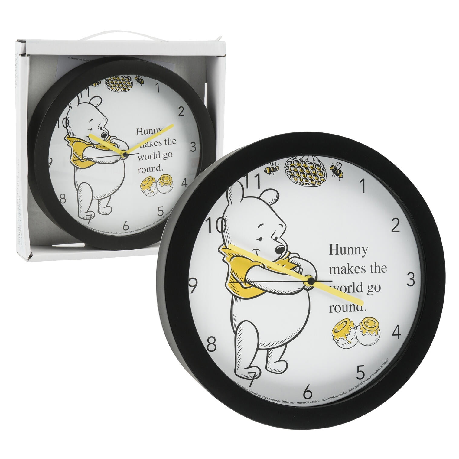 Winnie The Pooh Clock Wall Clock and Stickers Wall Art NEW 