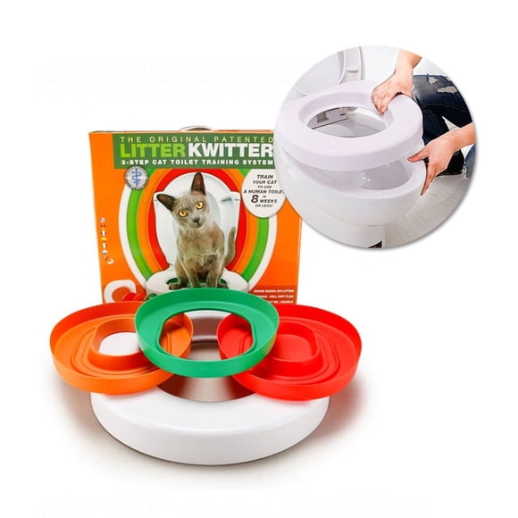 Cat Toilet Training Kit Plastic Litter Box Mat Trainer for Puppy Cat Toilet Seat Cleaning Product for Most Toilets and Pets