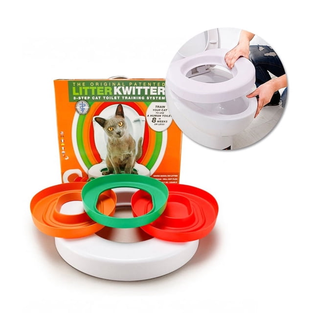 Cat Toilet Training Kit Plastic Litter Box Mat Trainer for Puppy Cat Toilet Seat Cleaning Product for Most Toilets and Pets