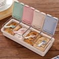 thumbnail image 3 of Cheers Boîte de Rangement pour Assaisonnements 4 Compartiments Séparables Transparent Cuisine Sucre Épices Sel, 3 of 5