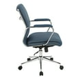 thumbnail image 3 of Mid Back Manager's Chair with Dillon Blue Fabric and Chrome Base, 3 of 8