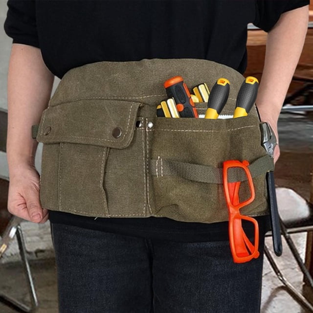 Bolsa de herramientas Puente de herramientas portátiles Policitas desmontables Multifuncionales Cinturón de la cintura Organizador de herramientas de Verde