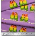 thumbnail image 2 of Soimoi Modal Satin Fabric Branch & Colorful Parrot Bird Print Fabric by The Yard 42 Inch Wide, 2 of 3
