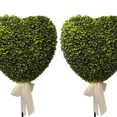 thumbnail image 4 of Boxwood Heart with Bow Topiaries, Green & White, 32", 2 Count, Valentine's Day, 4 of 7