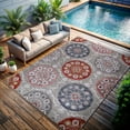 thumbnail image 6 of CAMILSON Spring Bohemian Medallion Floral Easy-Cleaning Non-Shedding Washable Outdoor Indoor Area Rug Multi 5x7, 6 of 11