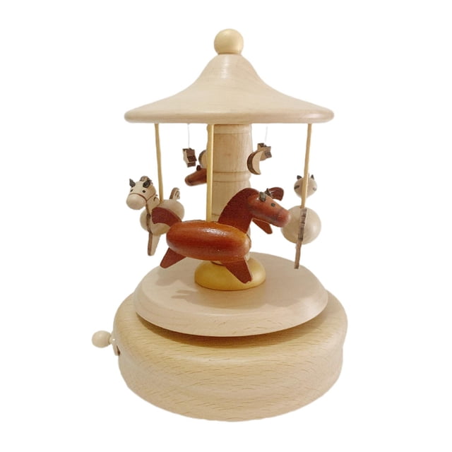 Caja musical de cuerda clásica de madera, decoración del hogar para Navidad A Zulema Caja de música