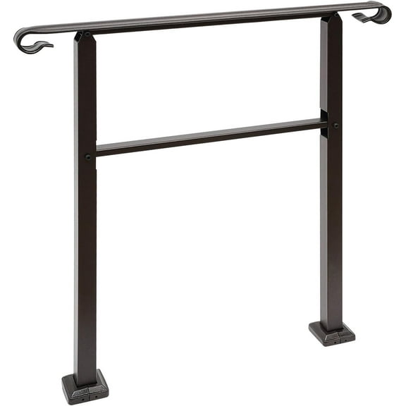 Handrails for Outdoor, Staircase Handrail, Porch- 3 Feet Grab Bars,Stair Railing Indoor-for Stairs with Installation Kit, for Steps,Fits Garage (A, Dark Brown)