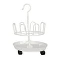 thumbnail image 4 of Lipstore Revolving Shoe Tree Freestanding Shoe Display with Wheels Shoe Storage Organizer White Single Layer, 4 of 8