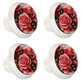 thumbnail image 2 of 4 Pcs Round White Knobs for Kitchen Cabinet Cupboard Dresser Bookcase Roses Drawer Pulls Handles Home Decor, 2 of 8