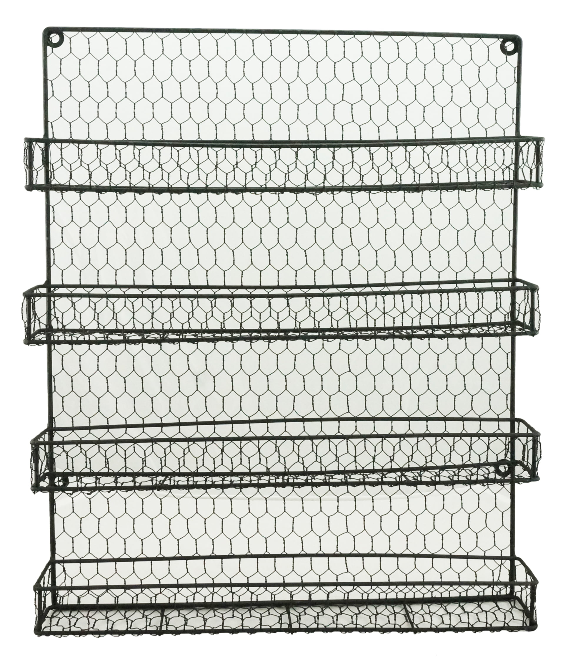kjsSpice Rack Organizer Wall Mounted 4-Tier Stackable Hanging