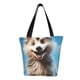 thumbnail image 1 of Fotbe Blue Sky Cute Wolf Bolsa de Playa con Estampado, Bolsa de Hombro, Bolsa de Mano Espaciosa, Bolsa de Viaje Ligera, Bolsa de Compras Versátil, 1 of 6