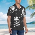 thumbnail image 5 of A Skull With A Crown Hawaiian Shirts For Men, Summer Short-Sleeve Relaxed-Fit Button-Down Shirts X-Large, 5 of 9