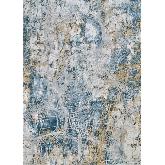 Couristan Brocatelle Gulf Streams Area Rug, 2'7" x 7'10" Runner, Ocean-Cream