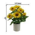thumbnail image 3 of Mainstays Indoor 15 in Artificial Polyester Sunflower in Plastic White Pot, Yellow Color., 3 of 9