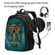 thumbnail image 2 of Balery Owl In Blue Mochila con carga USB para hombre y mujer - Mochila impermeable y antirrobo para laptop con puerto USB para viajes, trabajo, 2 of 7