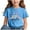 Blue, variant on Easter Tops for Teen Girls!Children's Casual Loose T-shirt Short Sleeved Round Neck Comfortable Top for Adults
