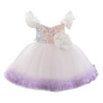 thumbnail image 2 of NAISIBABY Little Girls Princess Dress, Shinny Sequin Sleeveless Tutu Mesh Pageant Birthday Wedding Party Floral Dress White 9Months, 2 of 9