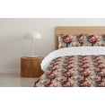 thumbnail image 4 of Ambesonne Springtime Down Alternative Quilt Comforter, Petals Vintage Flowers, Full, Warm Taupe and Ruby, 4 of 5