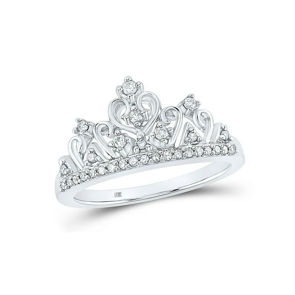 1/5 Carat (Ctw) Diamond Tiara Ring in 10K White Gold