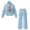 Bulldog In Pocket Print, variant on CHAQLIN Stretch Women Matching Sweatsuit 2 Piece Set, Chicken Floral Blue Pattern Double Sided Cloth Elastic Cuff Women's Sweat Suit for Travel Indoor Casual Gathering