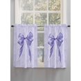 thumbnail image 5 of Purple Bow Bathroom Window Curtain, Cute Bowknot Simple Pure Color Light Filtering Coffee Kitchen Curtains, Bedroom Living Room Curtains 2 Panel 84"x45", 5 of 6
