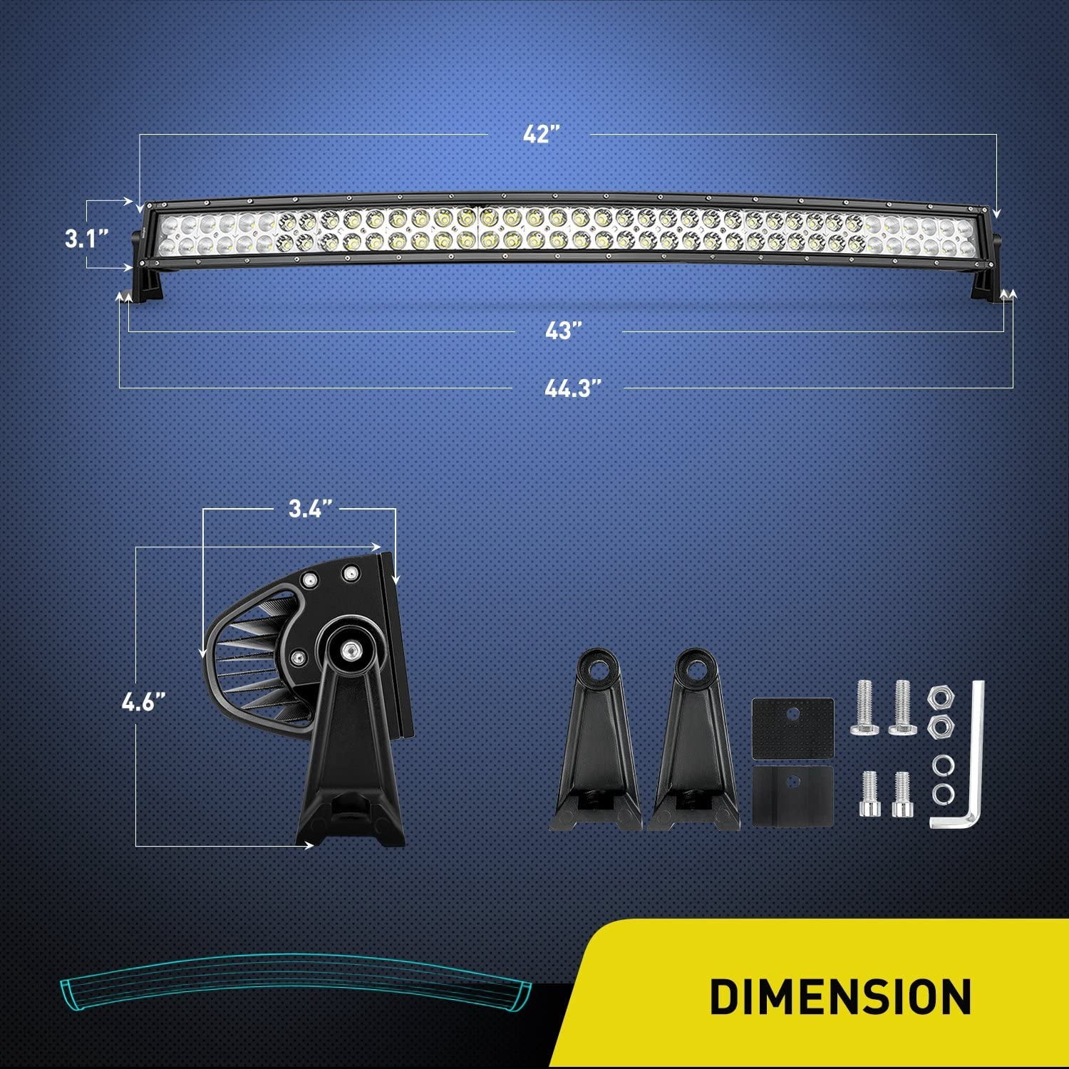 LED Light Bar Nilight 42Inch 240W Curved LED Work Light Spot Flood Combo LED Lights Led Bar Driving Fog Lights Jeep Off Road Lights