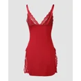 thumbnail image 6 of CHICME Nightgowns For Women Solid Color Lace Trim Side Slit Modal Cami Sleep Dress Womens Pajamas & Loungewear Red-XL, 6 of 8