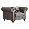 thumbnail image 1 of ACME Aurelia Chaise avec 1 Oreiller en Lin Gris, 1 of 4