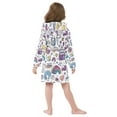 thumbnail image 7 of FORMRS Niños Bathrobe Unisex Hooded Robe Soft Plush Pajamas Sleepwear, Size 7-9T, Purple Doodle Pattern, 7 of 7