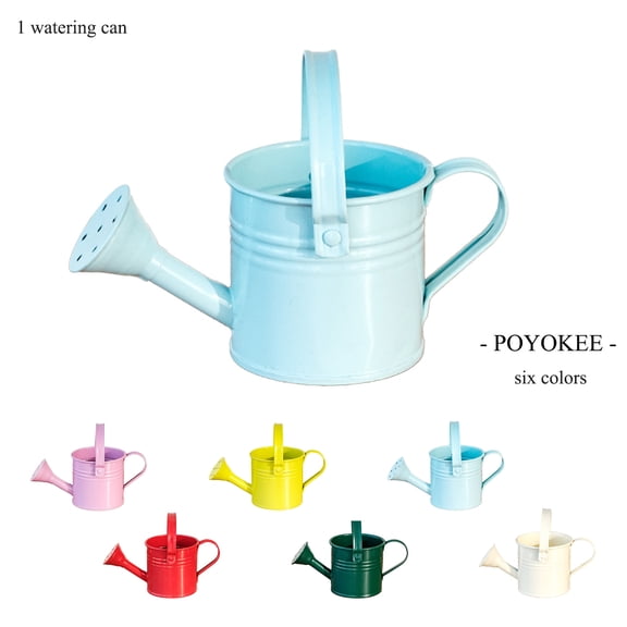 PoyoKee Watering Can, Mini Iron Household Watering Cans, Multi Purpose Spray Bottles for Indoor Outdoor Plants, Garden Tools, 200ml/6.8oz, Blue