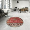 thumbnail image 3 of Ahgly Company Indoor Round Traditional Red Medallion Area Rugs, 3' Round, 3 of 6