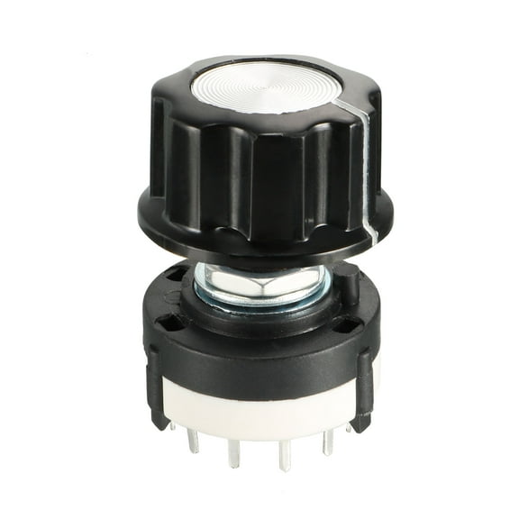 Unique Bargains 2P6T 2 Pole 6 Throw 1 Deck Band Selector Rotary Switch with Plastic Knob