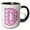 Black/White, variant on 3drose, Cute Pink on Pink Hearts Monogram Initial D, 11oz Two-tone Yellow Mug