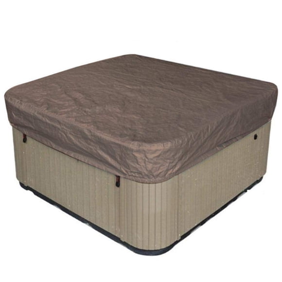 Waterproof Hot Tub Cover Polyethylene Spa Cover and UV Protection Hot Tub Sun Shield (215*215*30cm,Coffee)