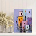 thumbnail image 2 of Abstract Cityscape Textured Oil Painting Canvas Print Wall Art for Living Room Bedroom Office Hallway Decor, 2 of 8