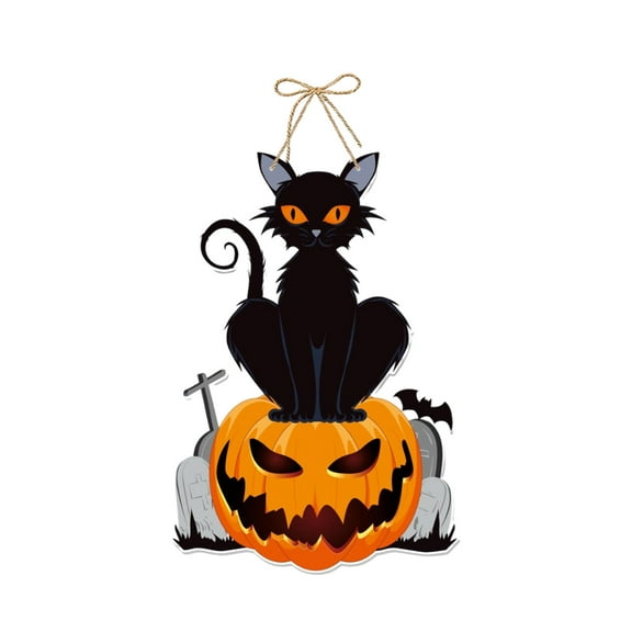 RoamHome Halloween Hanging Decor - Skeleton Ghost Pumpkin Paper Sign for Door Wall Party Indoor Outdoor Festival Decoration, Easy to Hang