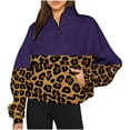 thumbnail image 2 of 2023 Chandail en Molleton de Mode pour Femmes 50 % de Rabais Liquidation Mode Automne Hiver Imprimé Léopard Décontracté Sports Col Rond Survêtements Manches Longues Col à Revers Chandails à Capuchon à Fermeture Éclair, 2 of 5