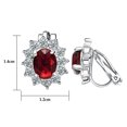 thumbnail image 3 of Yoursfs Red Ellipsoid Red Austria Crystal Clip on Earring Gold Plated Clip on Earrings for Women, 3 of 5