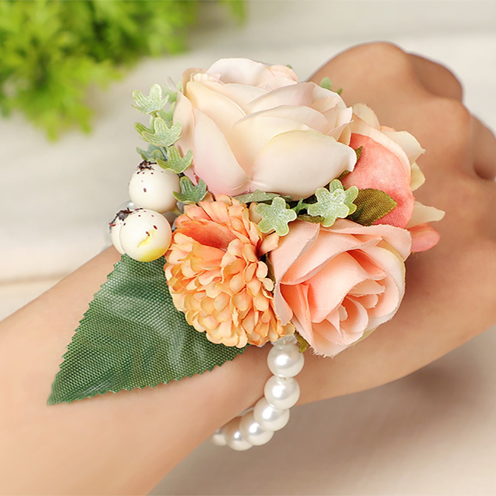 Dusty Rose Wrist Corsage Bracelet, Set of 6 Vintage Wedding Corsage -  Bracelets, Facebook Marketplace