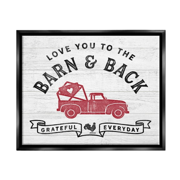 Stupell Industries Farmhouse Love You Phrase Inspirational Painting Black Floater Framed Art Print Wall Art, 21 x 17