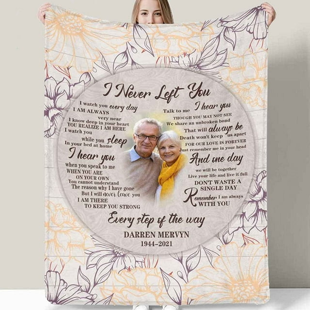 Personalized Photo Sympathy Blankets Made In USA Customized Memorial Sympathy Gift