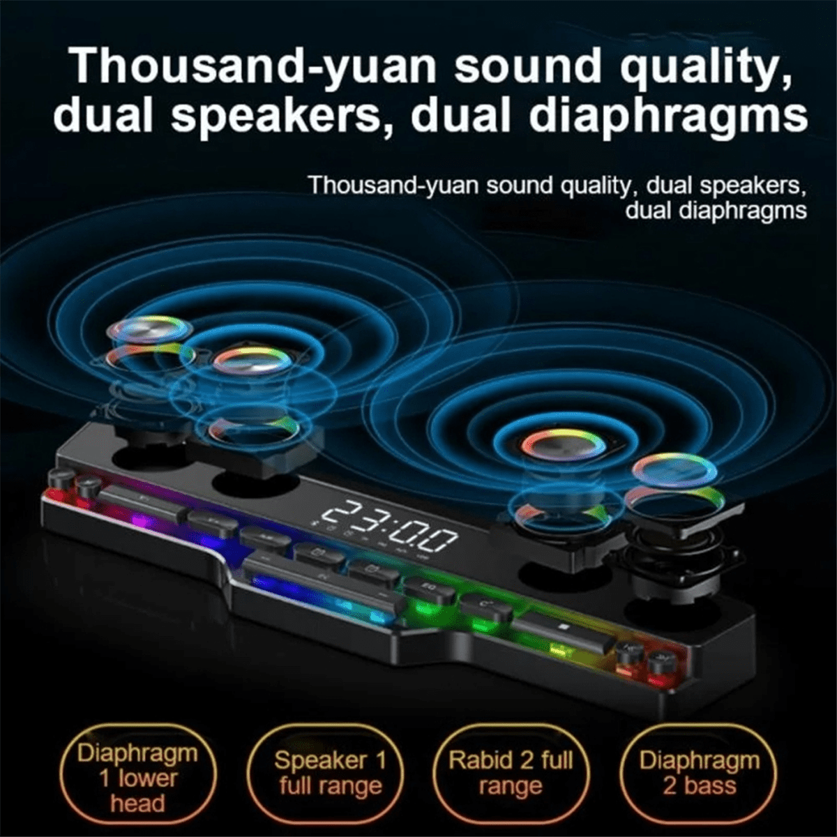 V18 Dazzle Colour Speakers Home Desktop Computer Game Big Sound LED Colour Lights Gaming Keyboard Bluetooth Speakers