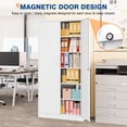 thumbnail image 3 of Fesbos 72" Metal Storage Cabinet with 5 Adjustable Shelves,Tall White Lockable Tools Cabinet,Steel Garage Storage Cabinets for Home Office,Pantry,Hospital, 3 of 11