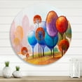 thumbnail image 2 of Designart 'Colourful Trees Abtract Impression III' Traditional Circle Metal Wall Art 11x11 - Disc of 11, 2 of 5