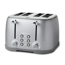 Betty Crocker 4-Slice Toaster, Silver with Extra Wide Slots
