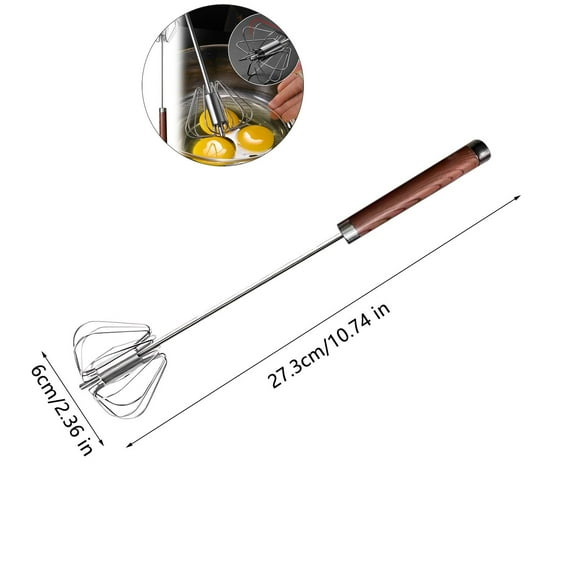 WNFJR Easy Whisk, Easy Whisk Handheld Mixer, Semi Automatic Whisk, Easy Whisk Stainless Steel Hand Push Egg Beaters, Egg Beaters Hand Crank, Wisking Tool for Blending Beating